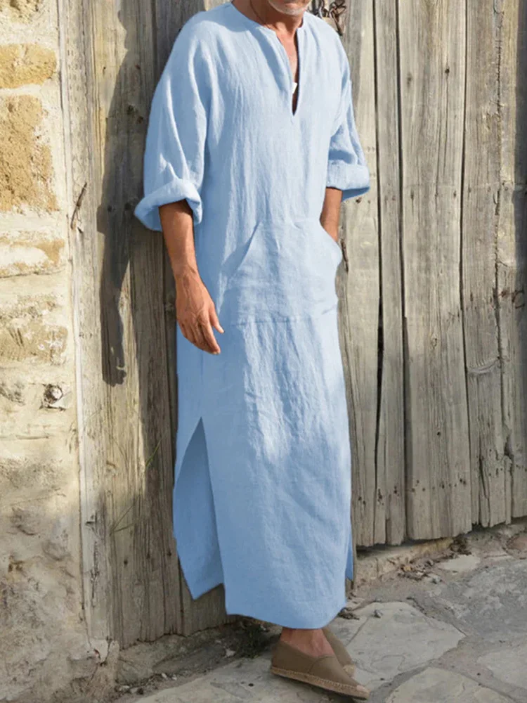 Men's fashion casual solid color Turkish robe
