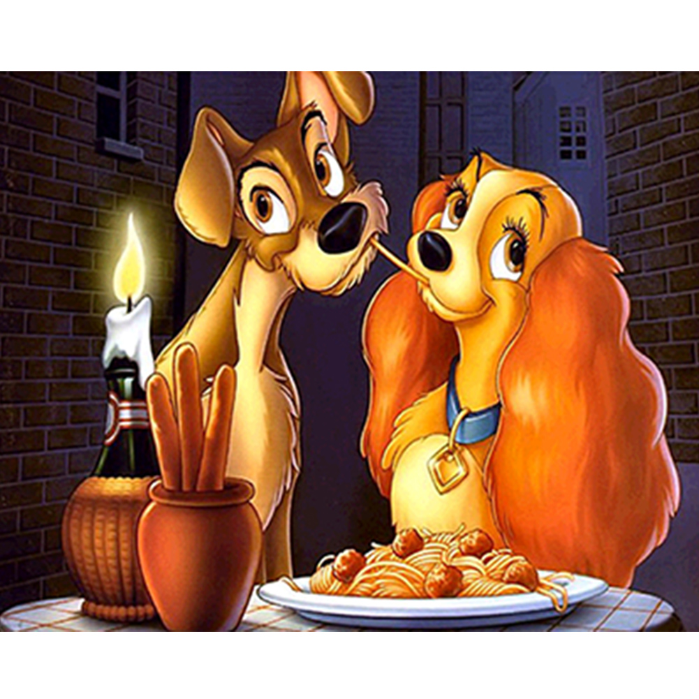 Lady And The Tramp - Painting By Numbers - 50*40CM gbfke