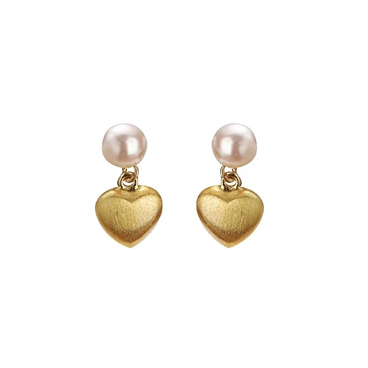 Heart and Pearl Earrings for Women