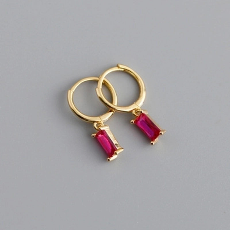 1 Pair Minimalist Geometric Plating Copper Drop Earrings