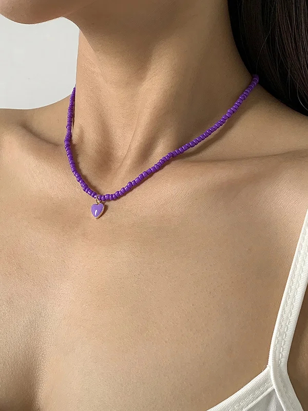 Original Solid Color Beads Necklace