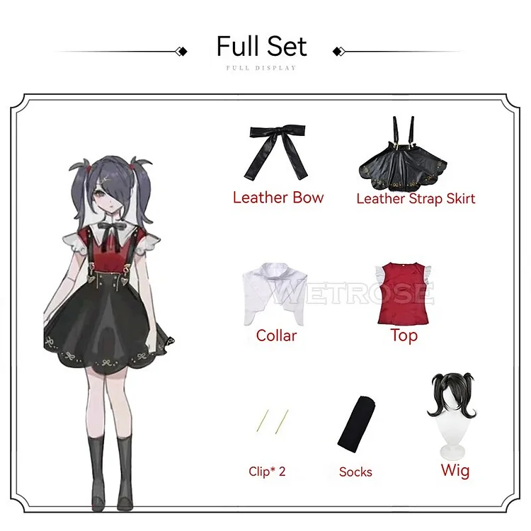 【Wetrose】In Stock NEEDY GIRL OVERDOSE Amechan K Angel Cosplay Costume Game Seifuku Full Set Leather JK School Uniform Jirai Kei