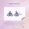 925 Silver Three Petal Zircon Stud Earrings 