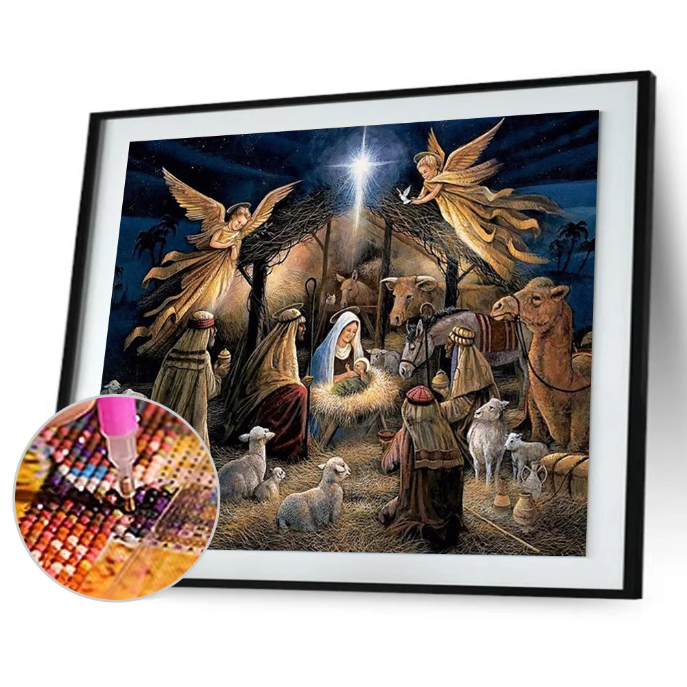 Diamond Painting - Partial Round Drill - Birth of Jesus(40*30cm)
