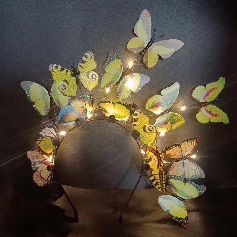 Luminous Hairband Christmas Butterfly Headband Concert Headwear Scenic Spot Night Market Tourist Scene Source3