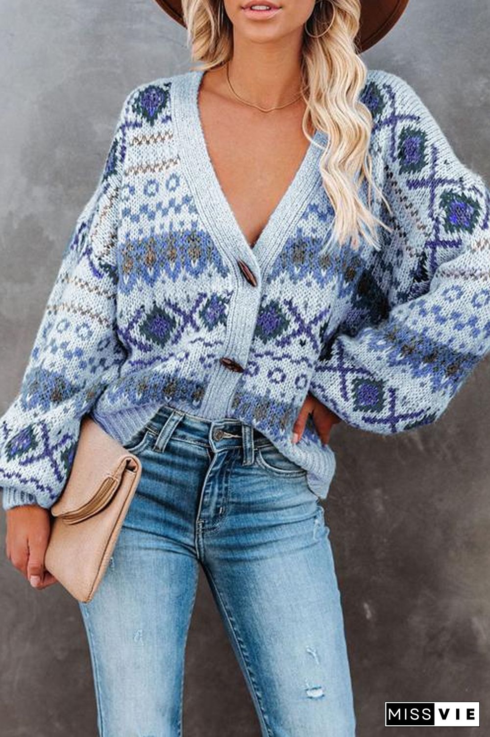 Boho Horn Button Cardigan