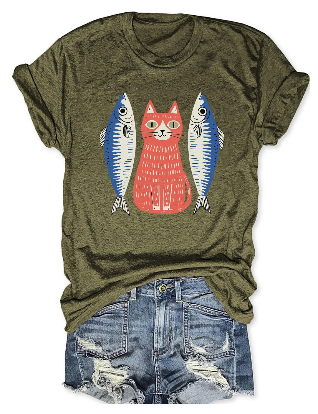 Funny Sardines Cat T-shirt