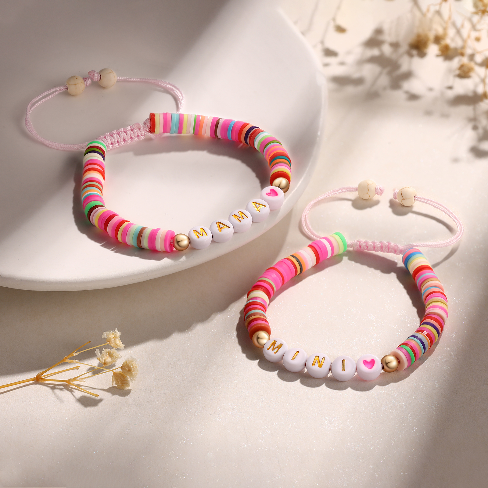 Mama e mini-2PCS Braccialetto colorato regolabile regalo per mamma e figlia