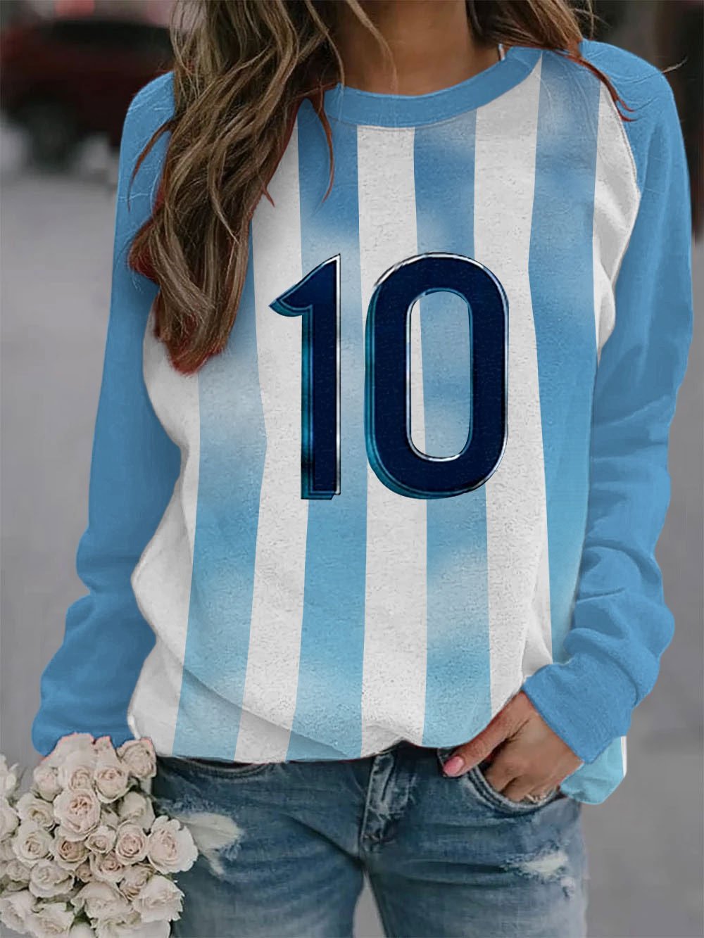 Women's Sports Style Printed Casual Sweatshirt