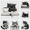 (Multi-Style) Cat On Book-11CT Stamped Cross Stitch 40*40cm/15.75*15.75in