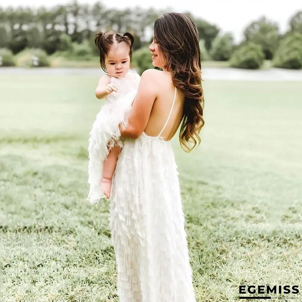 Mommy and Me elegant A Matching Dresses White Dresses | EGEMISS