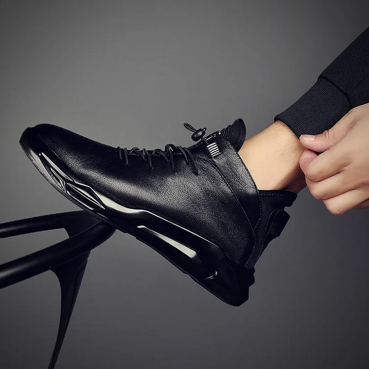 Handmade waterproof cowhide air cushion shoes