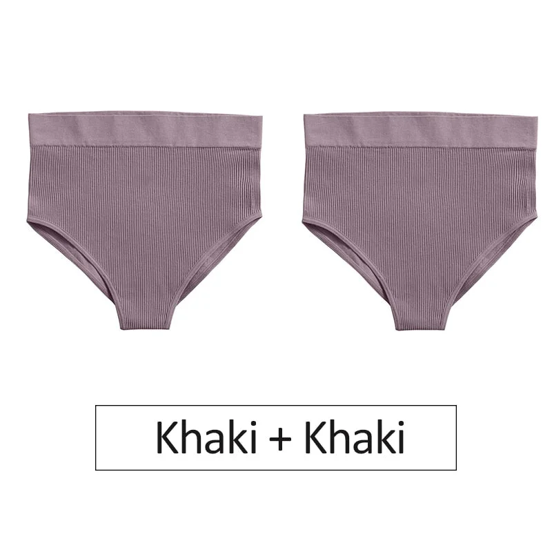 2PCS/Set Women's Panties High Waist Seamless Underwear Female Underpants Woman Sexy Briefs Ladies Panties Intimates Lingerie