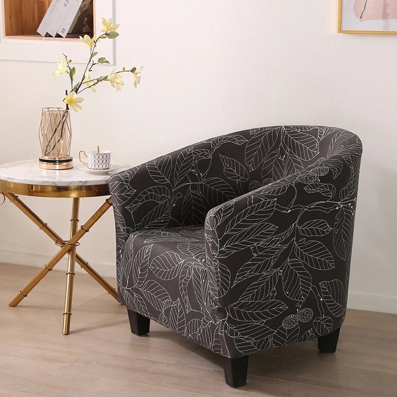 1pc Armchair Jacquard Elastic Stretch Cover for Cafe Club Spandex Chair Slipcover Stretch Armchair Covers Printed Tub Sofa Cover
