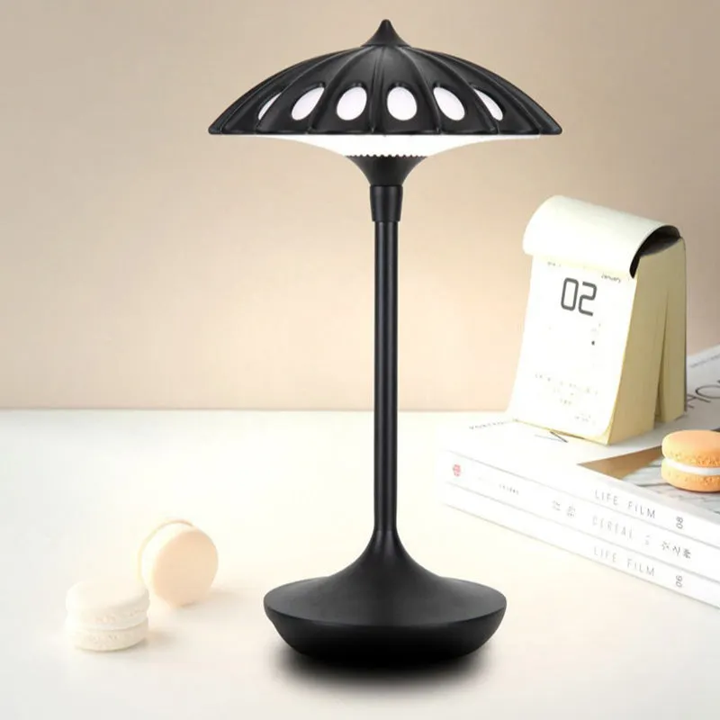 Contemporary Creative Umbrella Acrylic Aluminum LED Table Lamp For Bedroom mysite