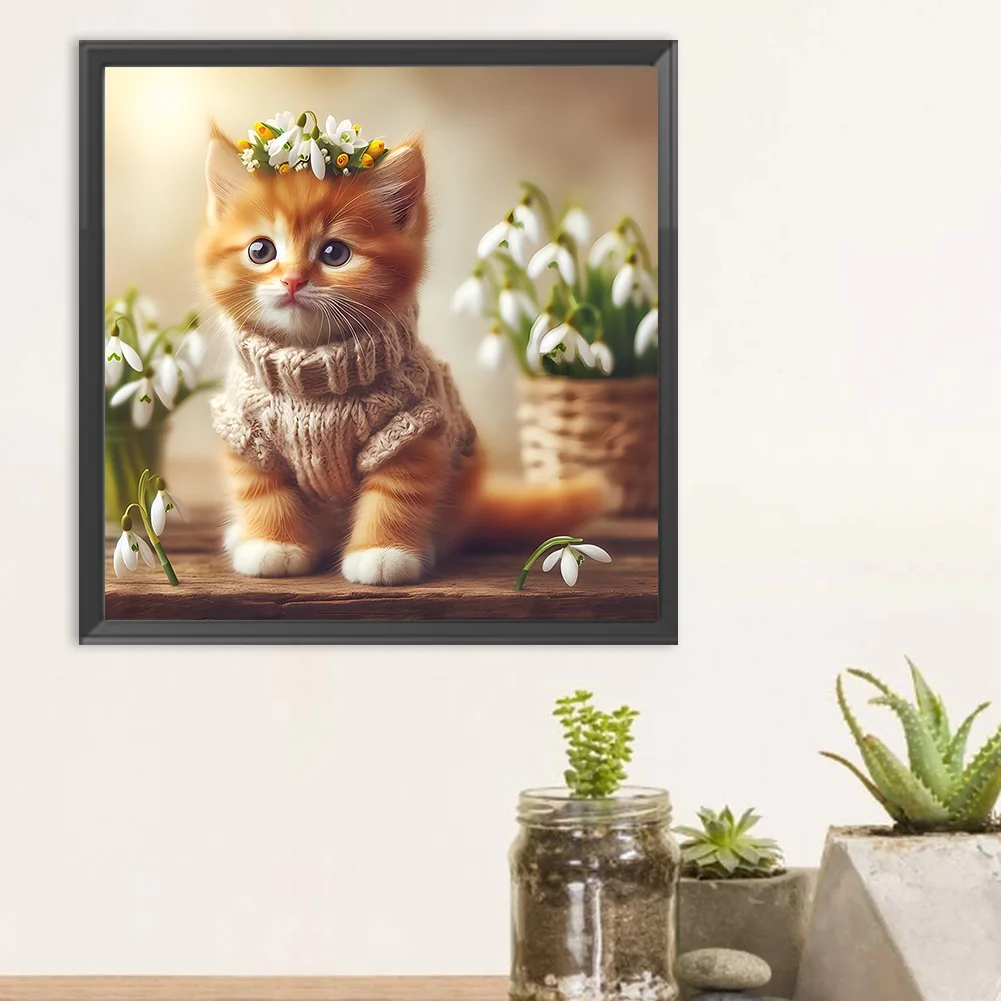 Diamond Painting - Full Round Drill - Cat(Canvas|30*30cm)