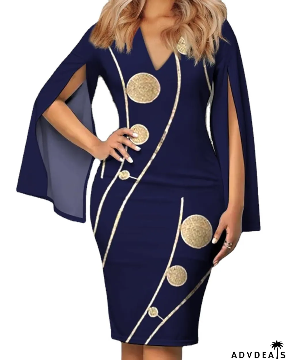 Women Printed Sleeve Dress