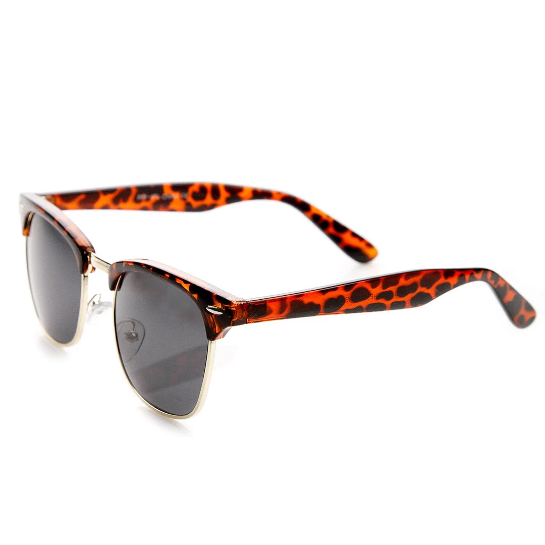 Classic Half Frame Semi-Rimless Horn Rimmed glasses