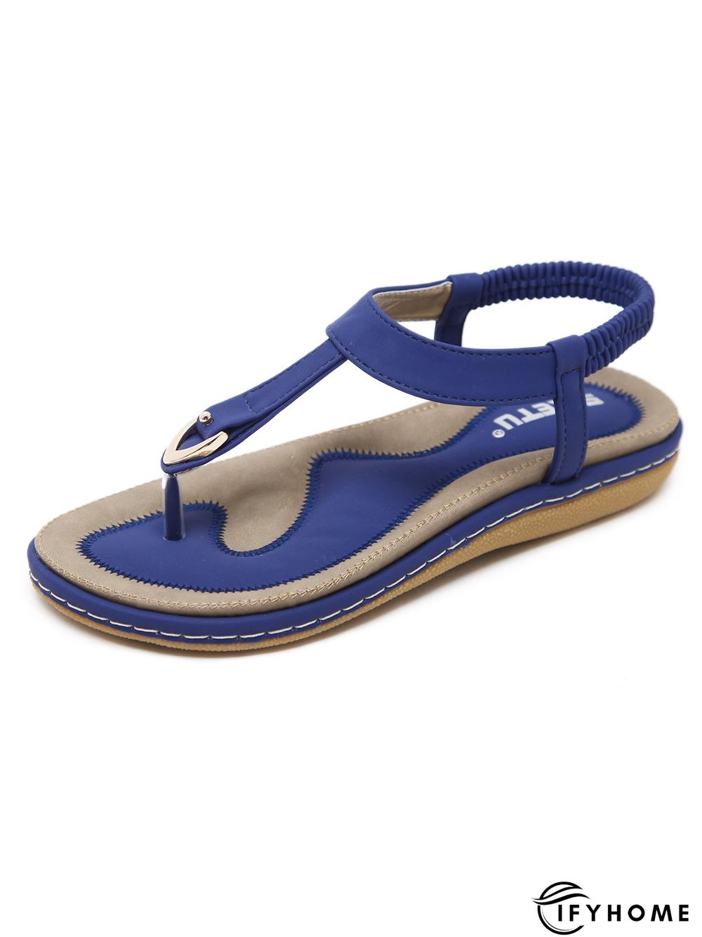 Women's Beach Metal Buckle Trim Flip-On Sandals | IFYHOME