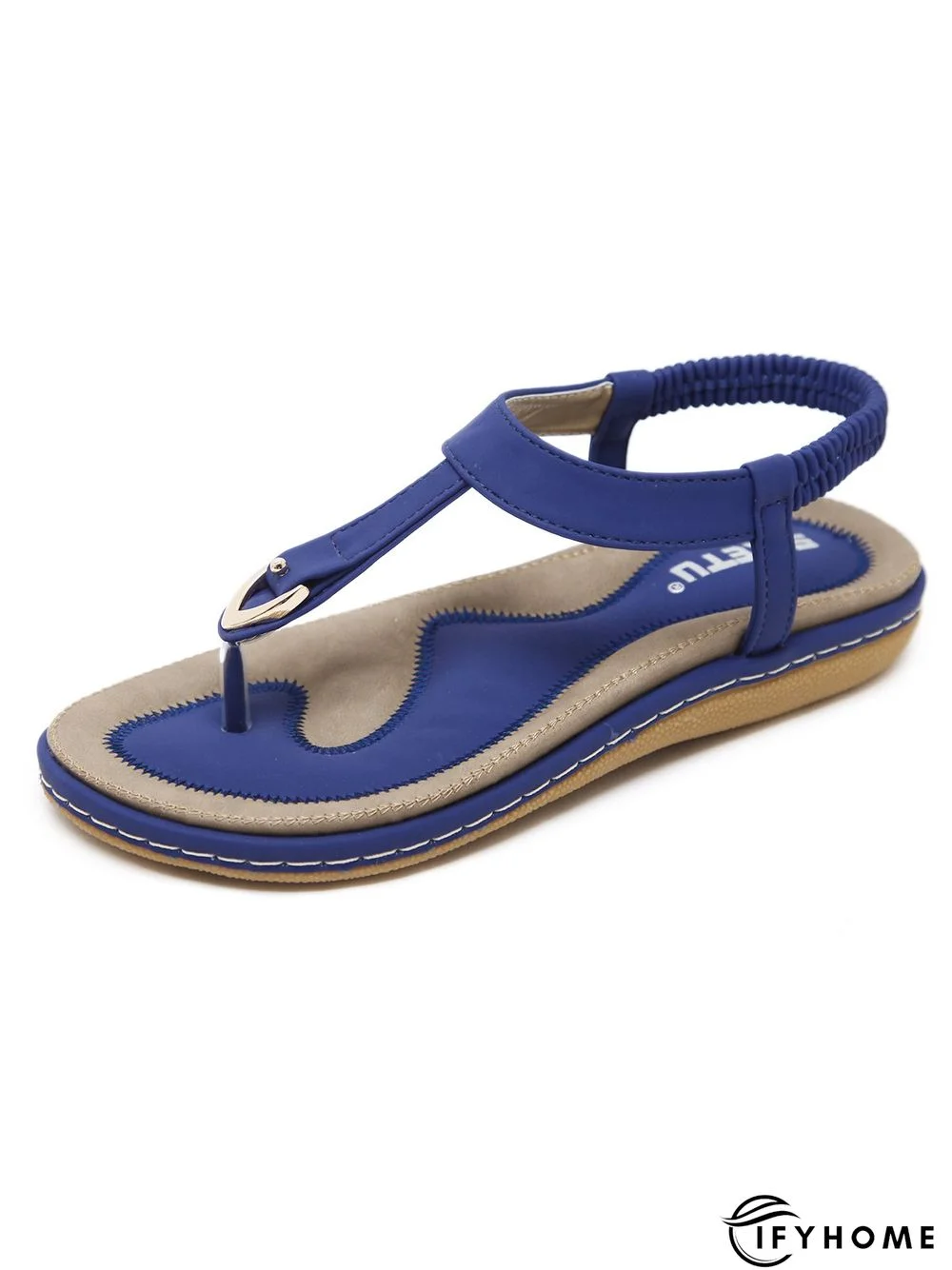 Women's Beach Metal Buckle Trim Flip-On Sandals | IFYHOME