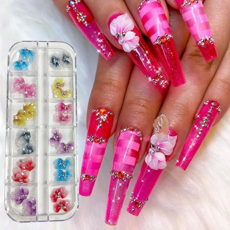 3D Nail Charms Kawaii Candy Mixed Resin For Acrylic Nail Art Tips Rhinestones Decoration Manicure Tool-Nail Inspo