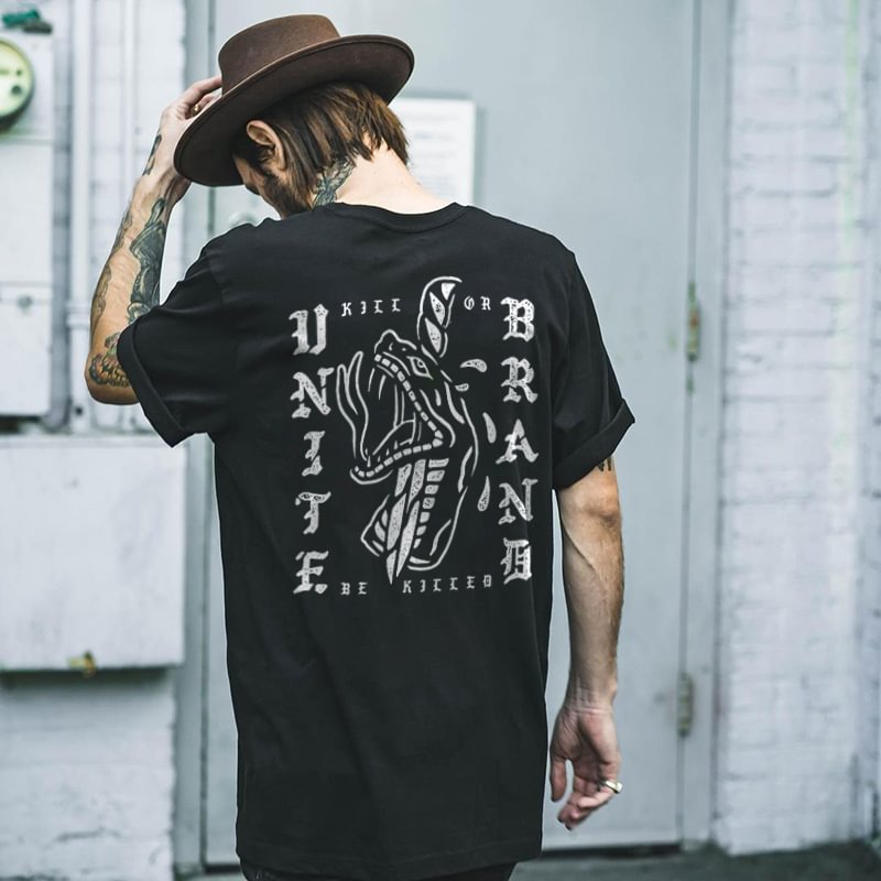 Unite brand boa print fashion T-shirt -  UPRANDY