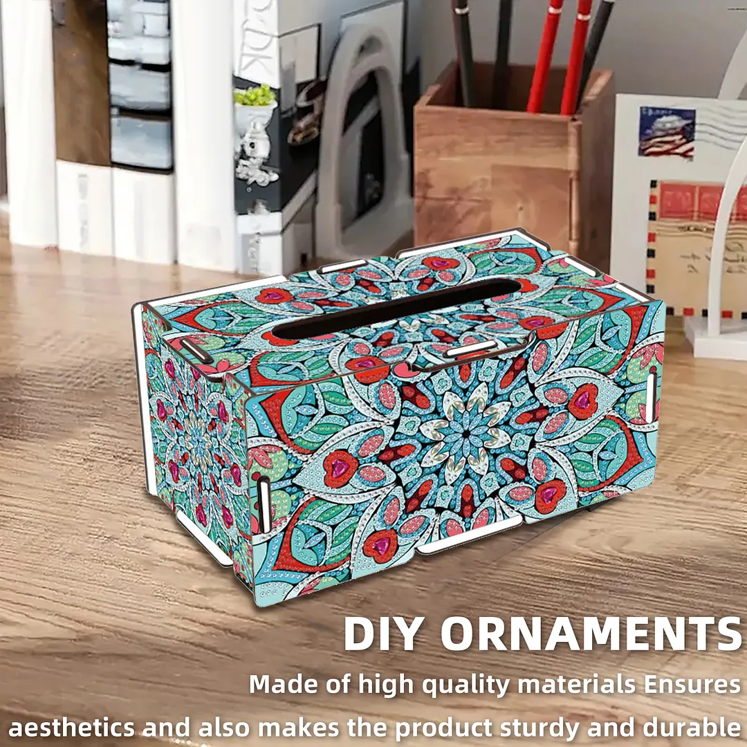 Mandala DIY Diamond Art Paper Towel Holder for Home and Office Decoration