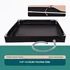 Portable Shower Pan with Drain Hose Foldable Shower Base for Indoor and Outdoor