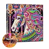 Mandala color&eacute; en forme de cheval licorne sp&eacute;ciale en forme de 5D bricolage, diamants partiels dots, kits d&rsquo;art en pierres pr&eacute;cieuses avec cadre, pein