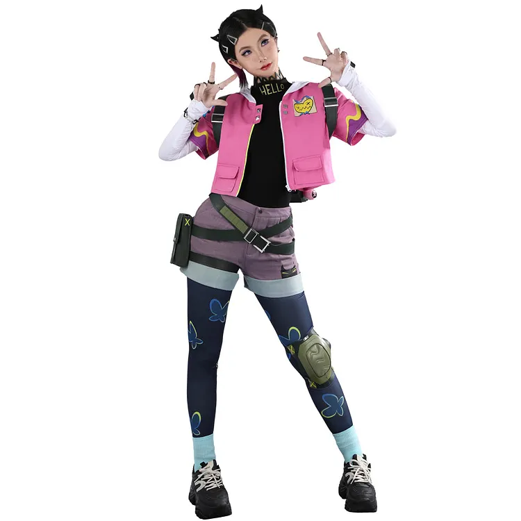 Valorant Clove Pink Outfits Cosplay Costume Halloween Carnival Suit