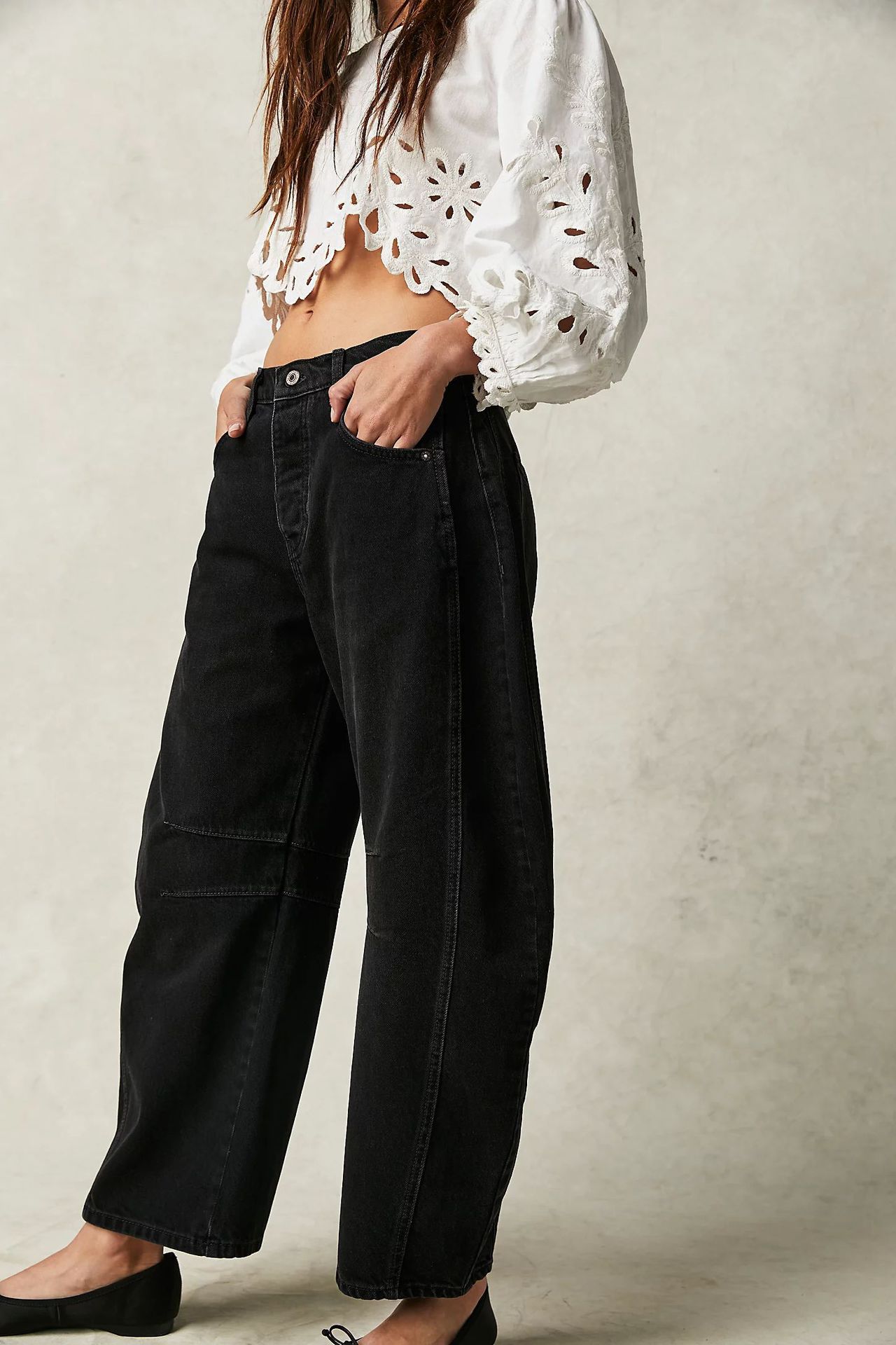 Gamintor EBay Spring, Casual Loose Mid-Waist Tubular Women's Jeans 16848