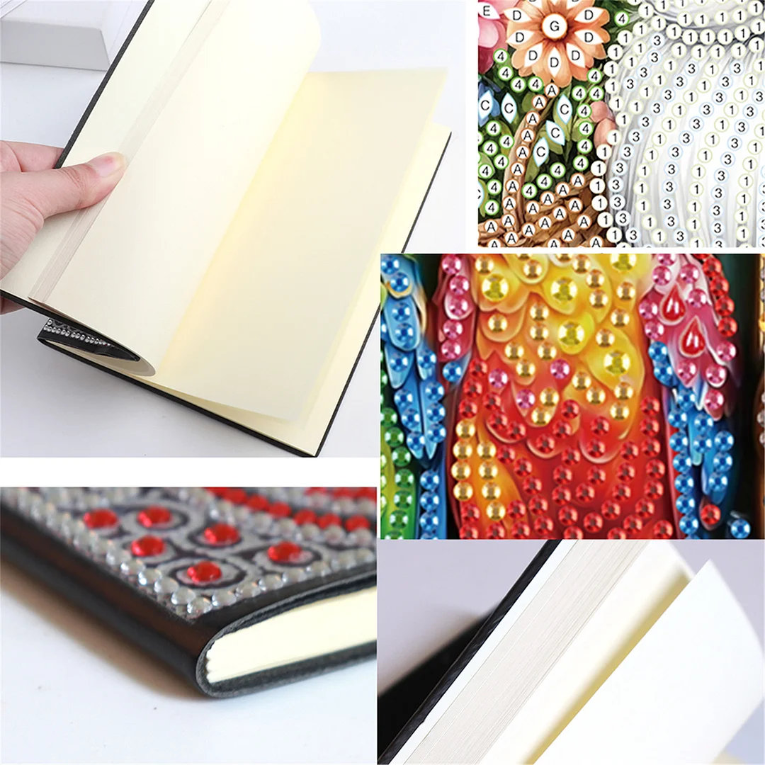 2pcs Bird Partial DIY 50 Pages A5 Diamond Painting Notebook for Study Drawing