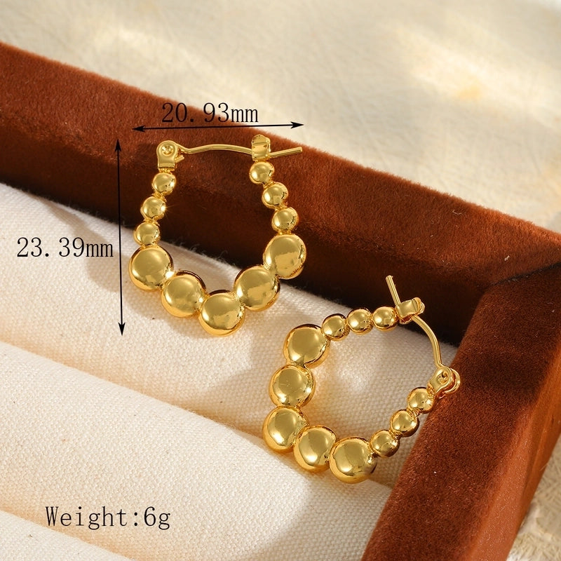 1 Pair Basic Minimalist Irregular Geometric Heart Shape Plating 304 Stainless Steel 18K Gold Plated Earrings