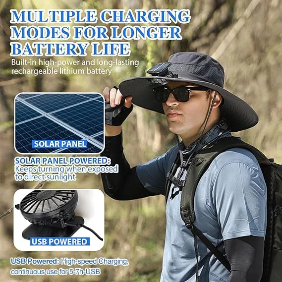 🏆 50K+ SOLD! &ndash; Almost Gone-⚡2025 New Ultralight Solar Fan Sun Hat &ndash; Lighter Than a Baseball!⚾