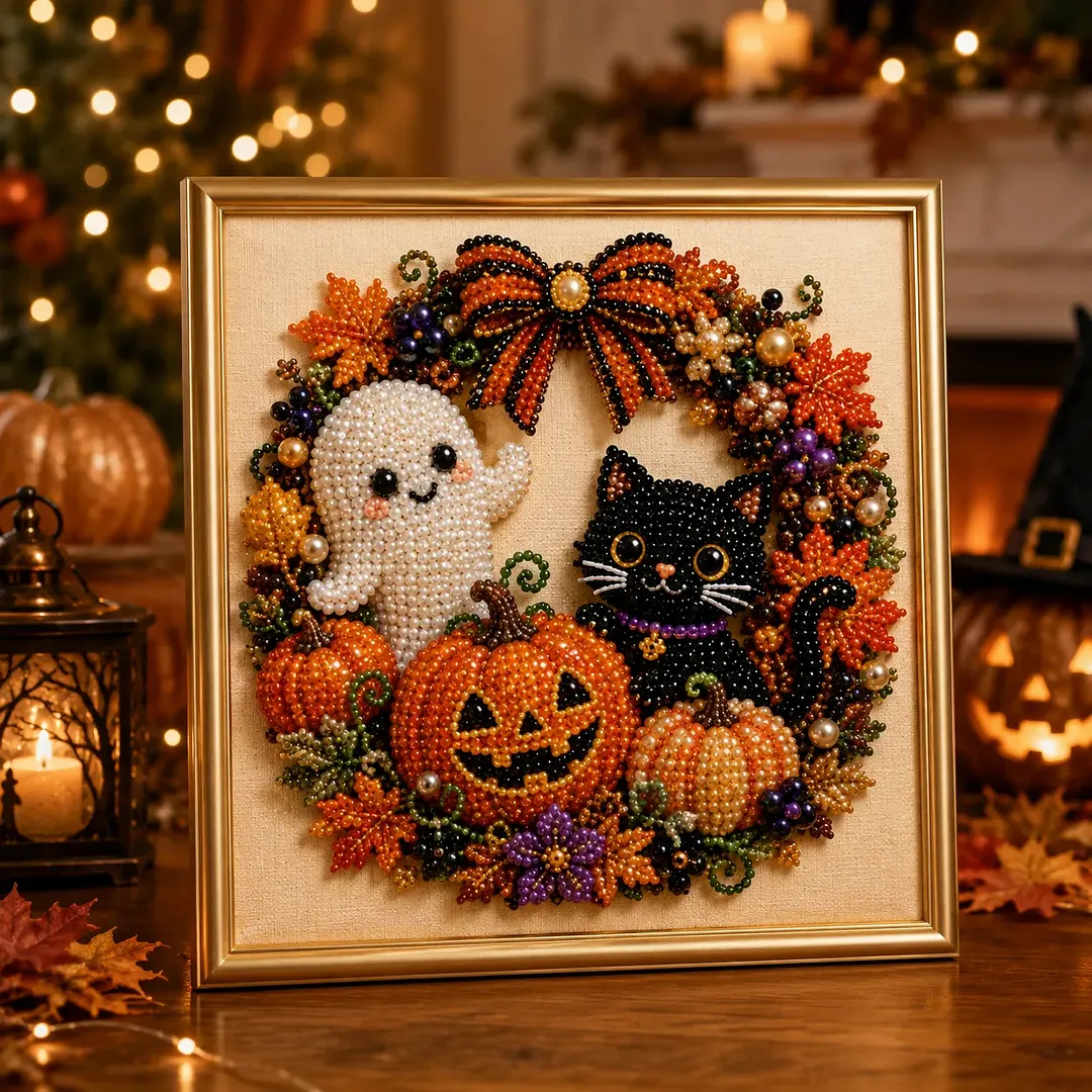 🔥 Last Day 75% OFF &ndash; 👻✨ Halloween Pearl Art DIY Kit &ndash; Turn Tiny Pearls into Spooky-Cute Magic
