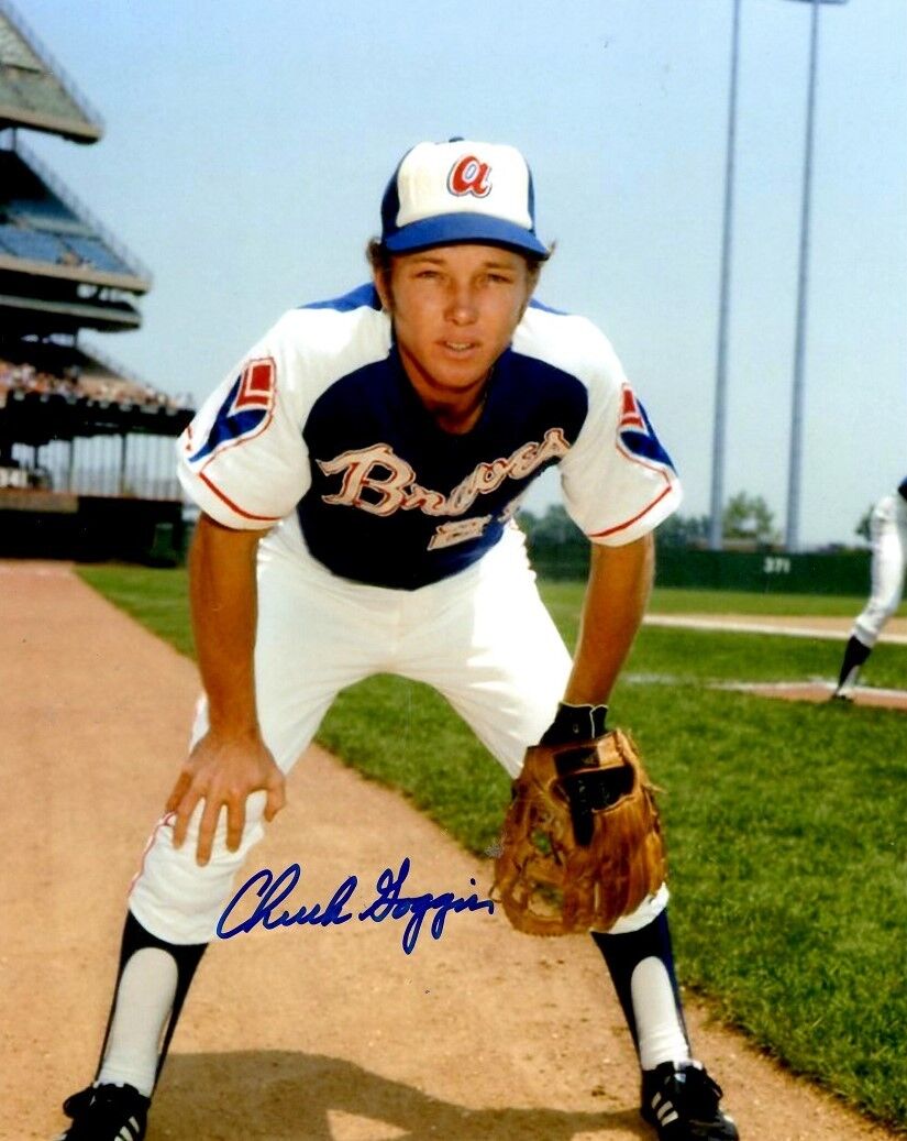 Signed 8x10 CHUCK GOGGIN Atlanta Braves Photo Poster painting - COA