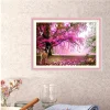 Deer And Red Tree  | Full Round Diamond Painting Kits