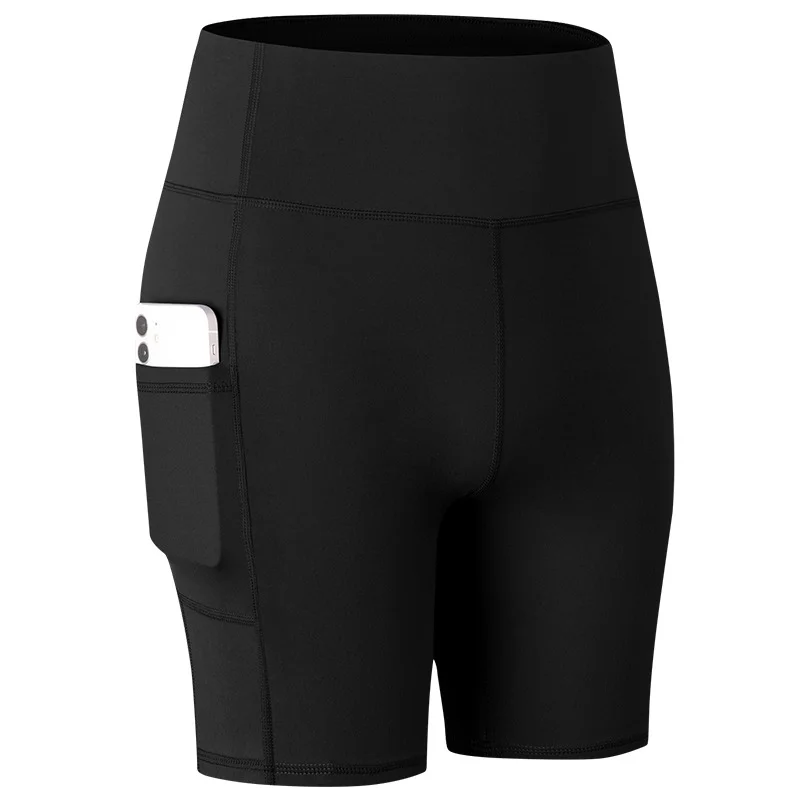 Ladies Printed Nude Yoga Shorts With Pockets, Skin-friendly, Tight Stretch And Quick-drying Fitness Shorts Rosetoy Official