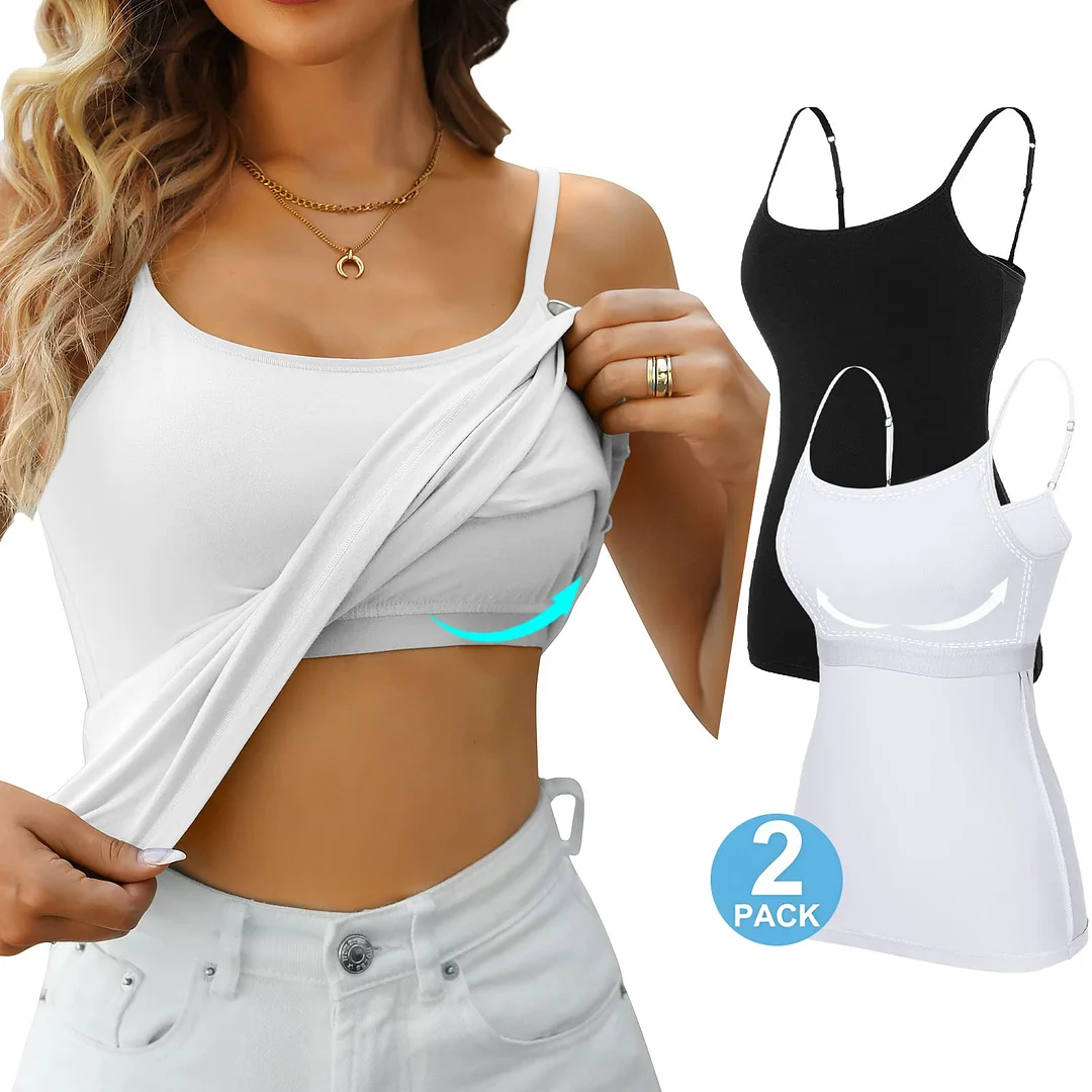 Women's Every Day Cotton Camisole with built-in Bra(BUY 1 GET 1 FREE)