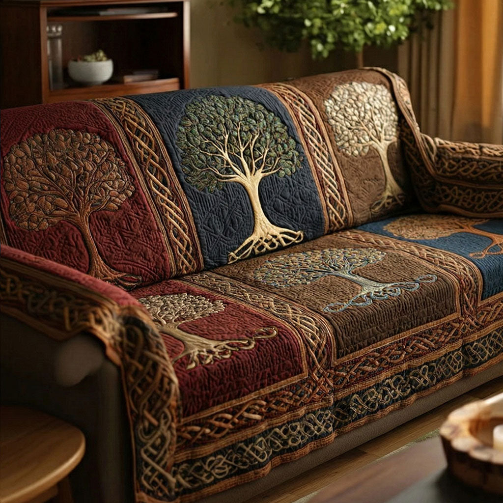 Amber Nature Roots Quilted Sofa Cover NCU0NT12055 everthome