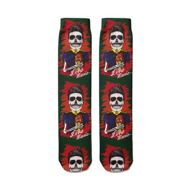 Skull Print Socks