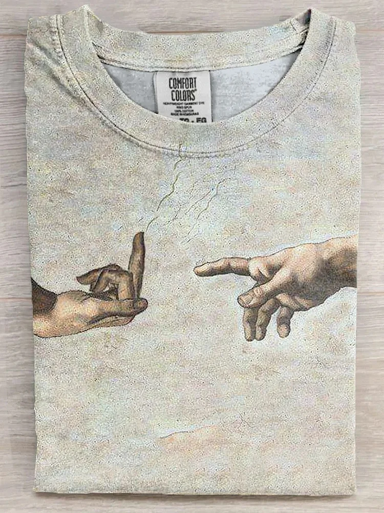 Teecade Teecade Vintage Funny Middle Finger Art Print T-shirt