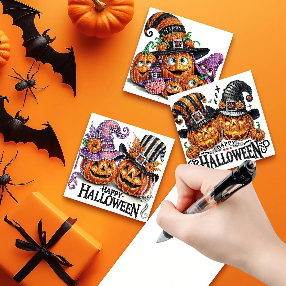6PCS DIY Diamond Art Greeting Cards Congratulations Cards & Gifts (Halloween)