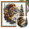 Forest Silhouette Lion-11CT Stamped Cross Stitch 45*45cm/17.72*17.72in