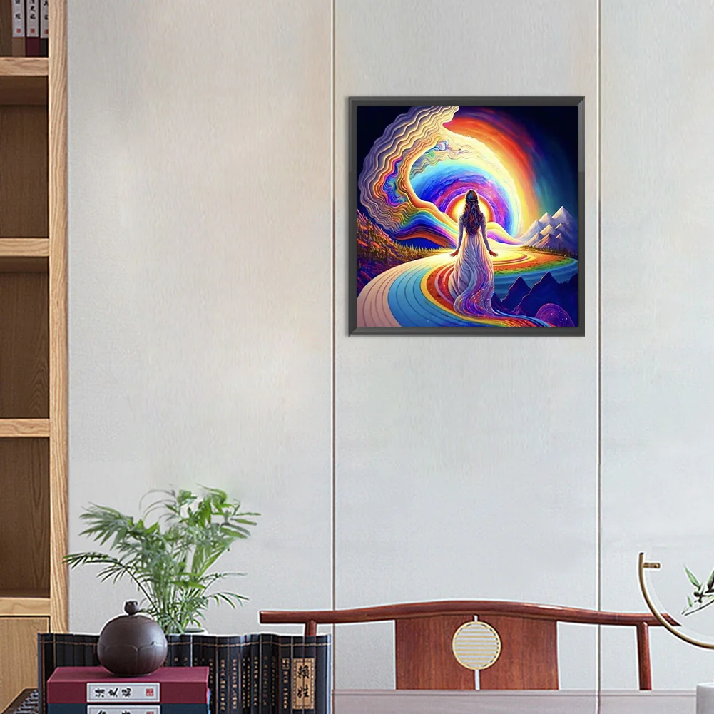 Diamond Painting - Full Round Drill - Rainbow Girl(Canvas|30*30cm)