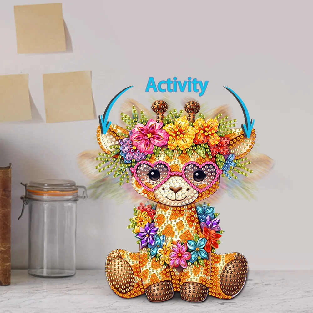 5D DIY Acrylic Animal Deer Shaking Head Diamond Painting Desktop Decorations 