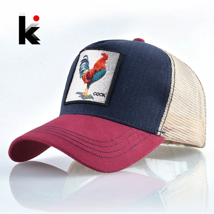 Top Fashion Baseball Cap For Men Women Summer Mesh Embroidery Cock Trucker Bones Snapback Hip Hop Hat Casual Cot Casquette