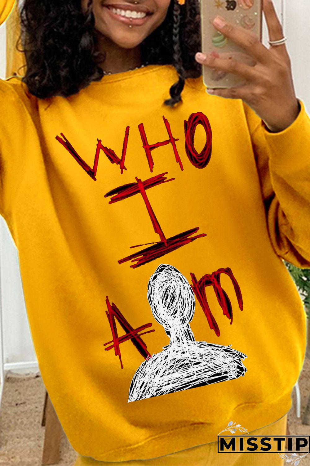 Black Party Vintage Print Patchwork Letter O Neck Tops