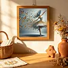 Blue Butterfly Ballerina Special Shaped 5D DIY Partial Drill Diamond Painting Kits 30x30cm Diamond Art Kit for Adults Home Decor