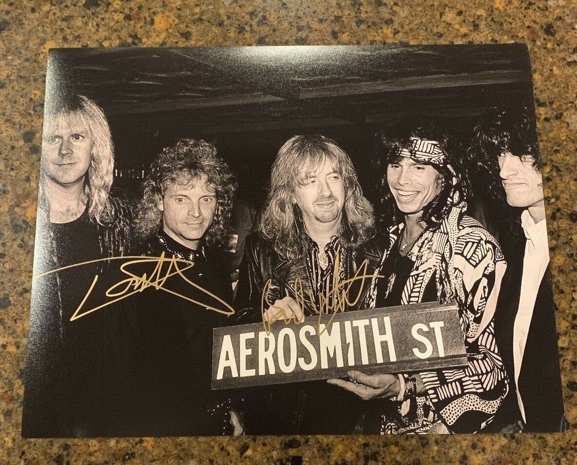 * AEROSMITH * signed 11x14 Photo Poster painting * BRAD WHITFORD & TOM HAMILTON * PROOF * 1